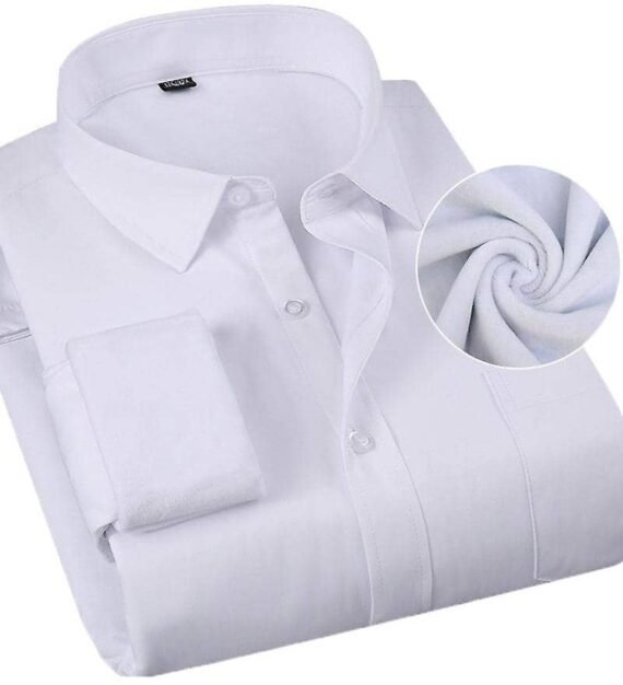 White formal Shirt with fleece inside - Image 2