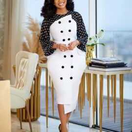 White with poka dots