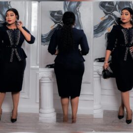 Executive Peplum Black Dress