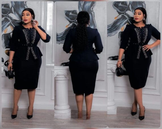 Executive Peplum Black Dress